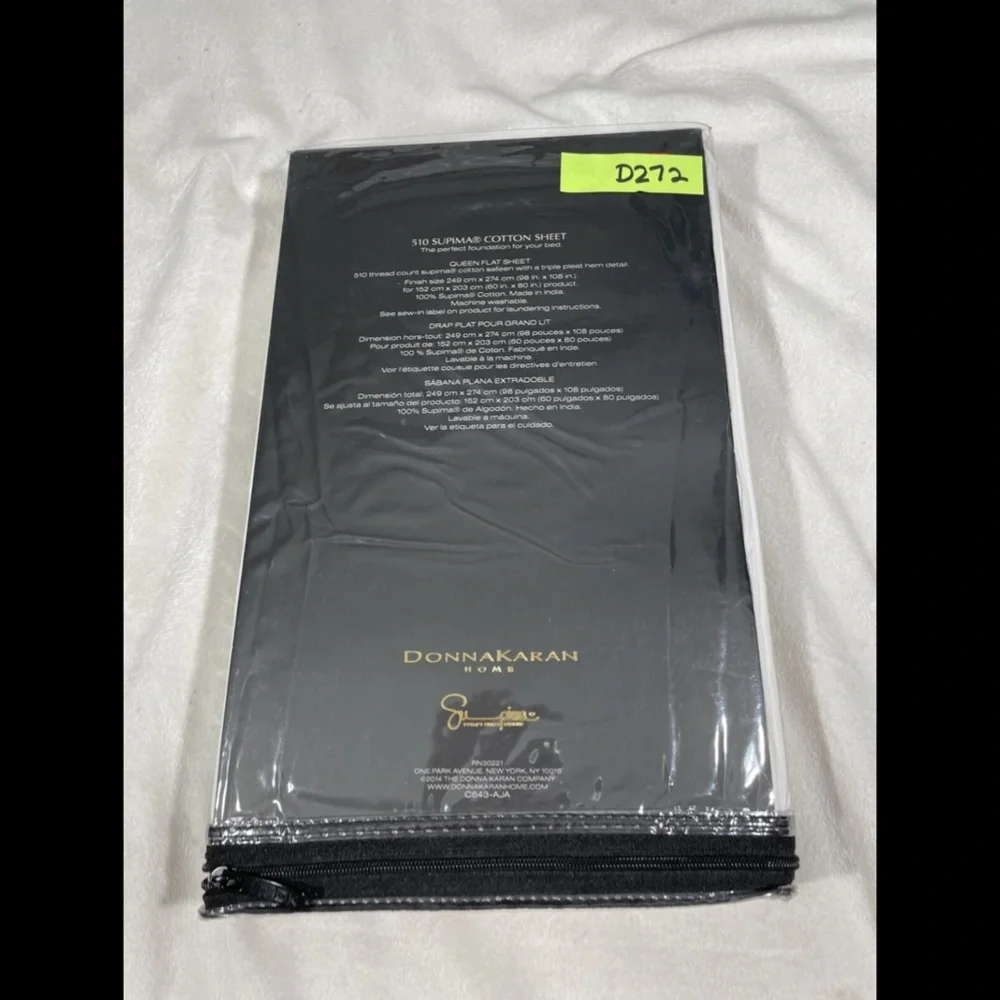 NIB Donna‎ Karan Collection 510 Supima Cotton Flat Sheet White [ QUEEN ]